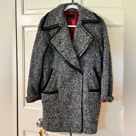 Cynthia Rowley Tweed Jacket with Leather Accent Size Small - Picture 1 of 7